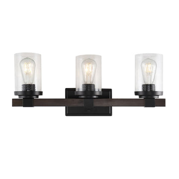 Bungalow Iron/Seeded Glass Rustic Farmhouse LED Vanity Light